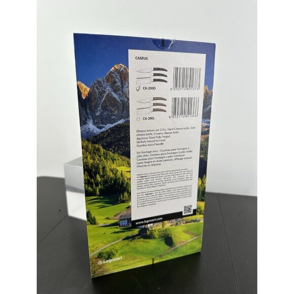 Legnoart "Caseus" Cheese Enthusiast Set Of 3 Knives Wood Handle Italy (B-10) - Picture 3 of 15